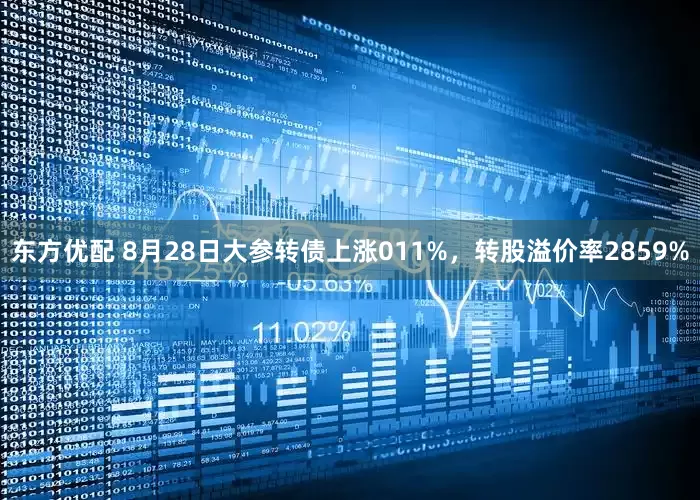 东方优配 8月28日大参转债上涨011%，转股溢价率2859%